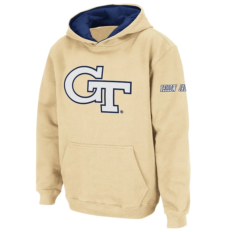 Youth Stadium Athletic Georgia Tech Yellow Jackets Big Logo Pullover Hoodie