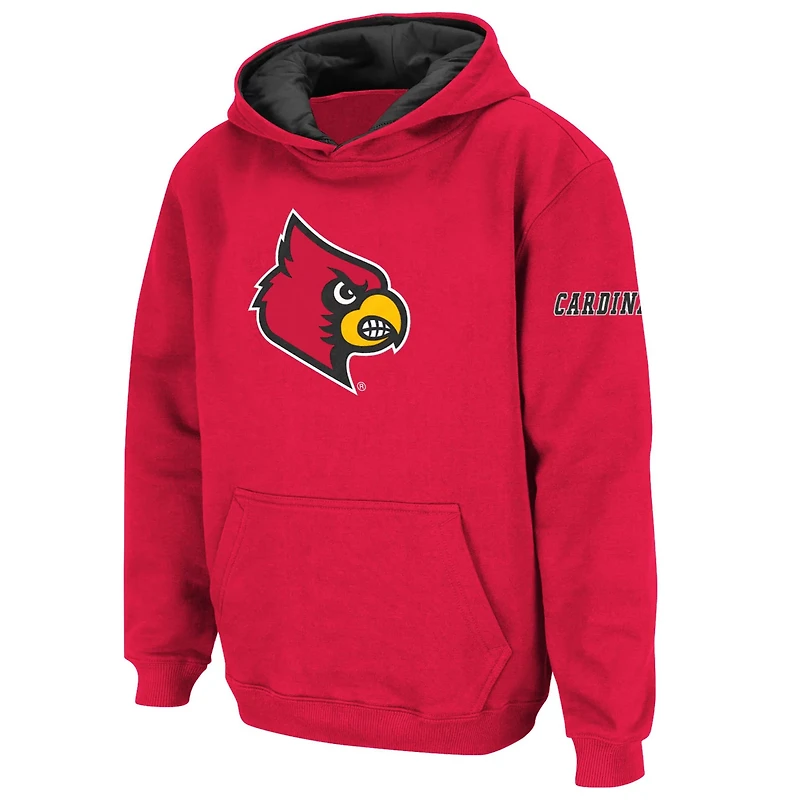 Youth Stadium Athletic Louisville Cardinals Big Logo Pullover Hoodie