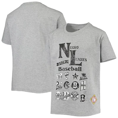 Youth Stitches Heathered Gray League Baseball All-Over Print T-Shirt