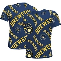 Youth Stitches Milwaukee Brewers Allover Team T-Shirt
