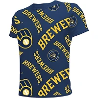 Youth Stitches Milwaukee Brewers Allover Team T-Shirt