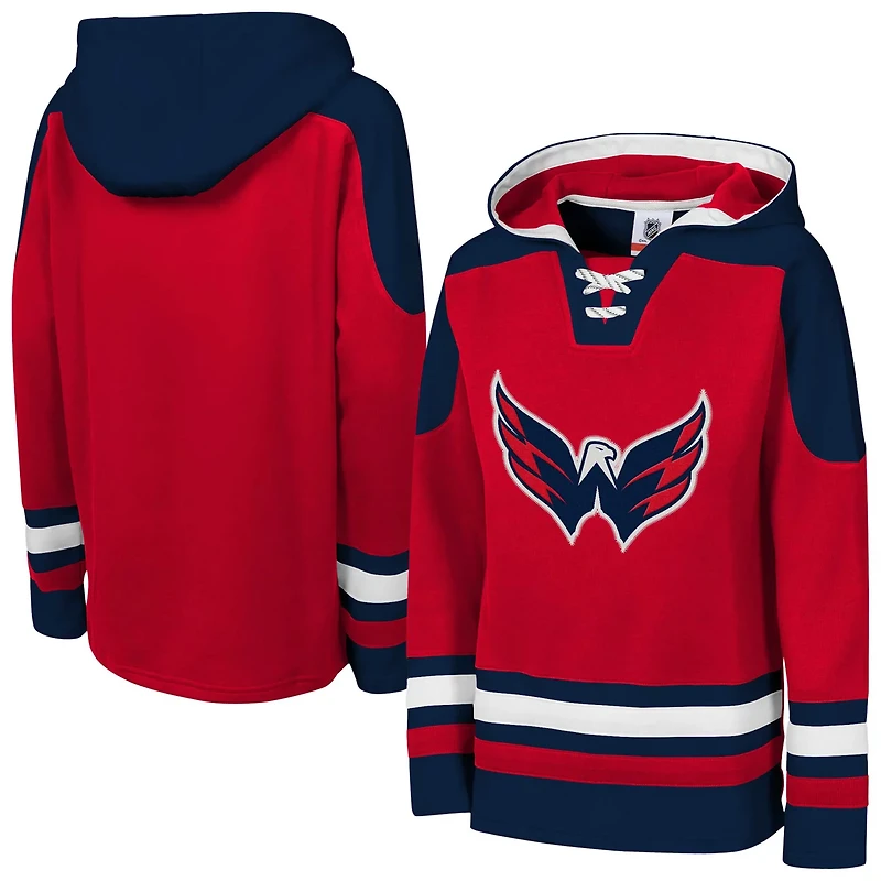 Youth Washington Capitals Ageless Must Have Home V-Neck Pullover Hoodie