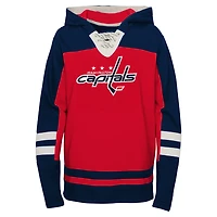 Youth Washington Capitals Ageless Revisited Lace-Up V-Neck Pullover Hoodie