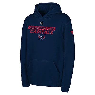 Youth Washington Capitals Authentic Pro Wordmark Fleece Pullover Hoodie
