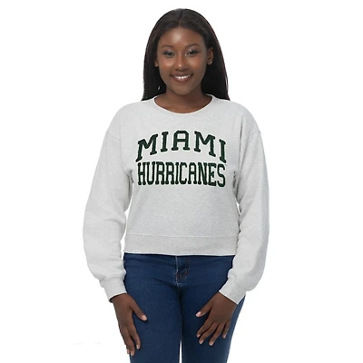ZooZatz Miami Hurricanes Chenille Cropped Sweatshirt