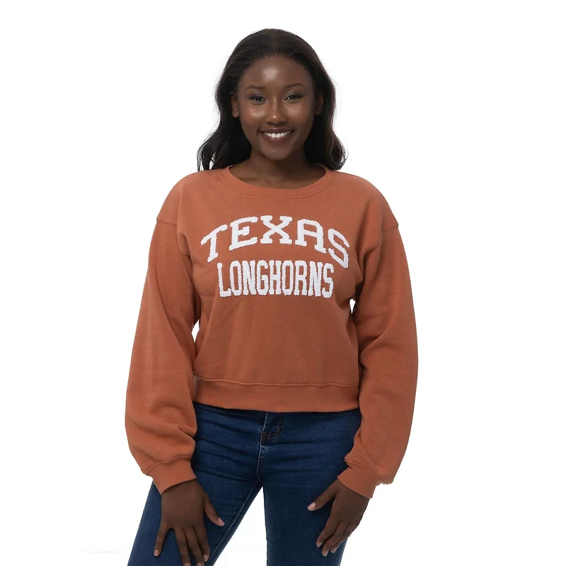 ZooZatz Texas Texas Longhorns Chenille Cropped Sweatshirt