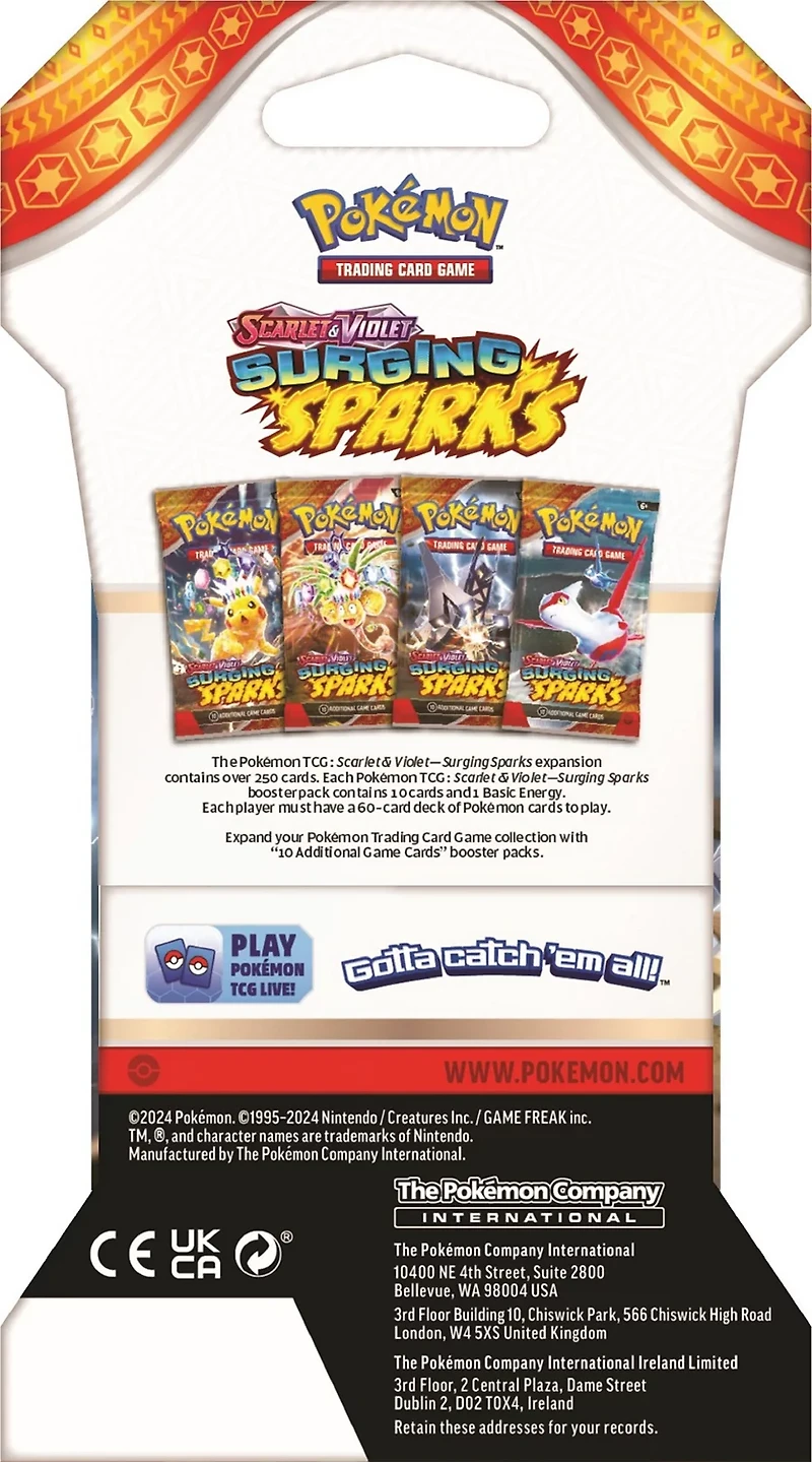 Pokémon TCG SV8 Surging Sparks Expansion Sleeved Booster