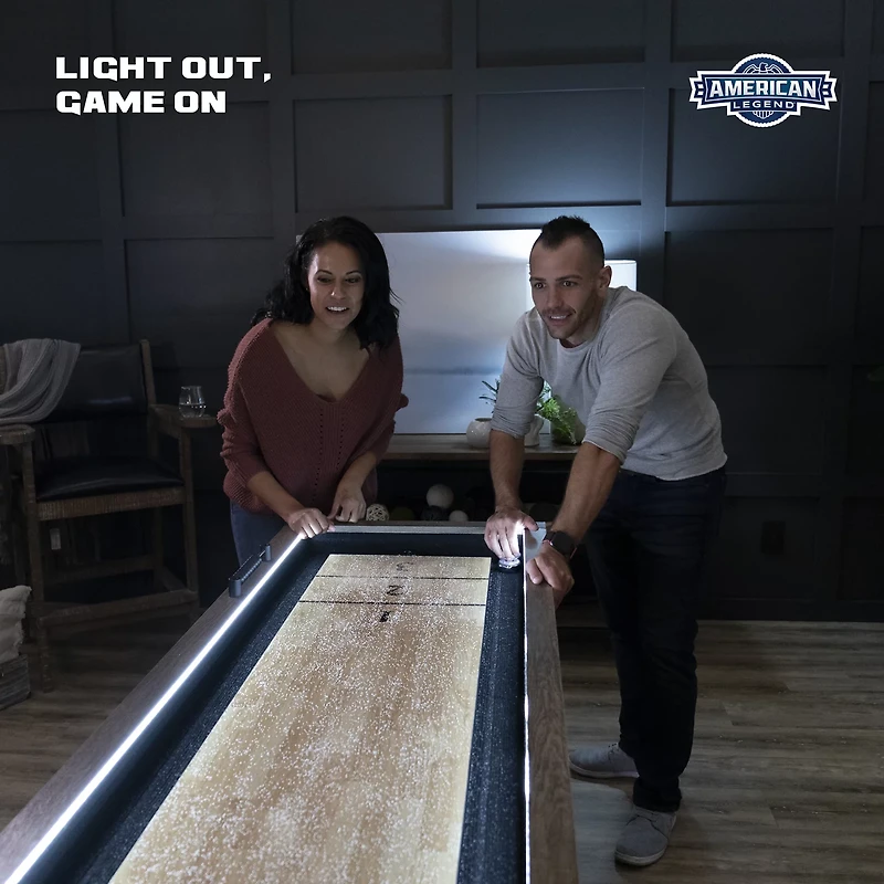 American Legend Brookdale 9’ LED Light Up Shuffleboard Table