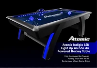 Atomic 90 in Indiglo LED Light Up Arcade Air Hockey Table