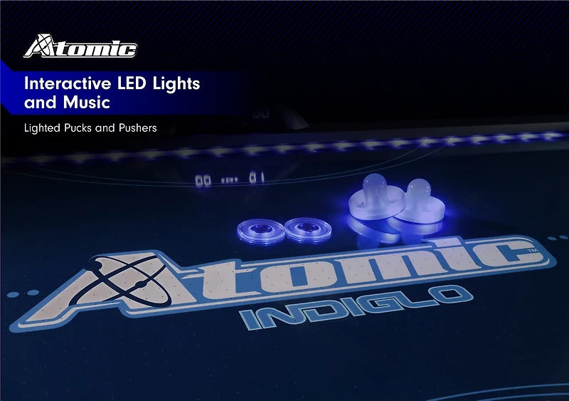 Atomic Indiglo 90" LED Air Hockey Table