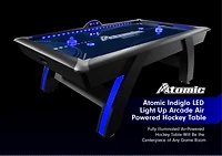 Atomic Indiglo 90" LED Air Hockey Table