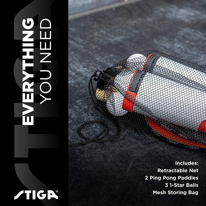 Stiga Anywhere Retractable Net Table Tennis Set