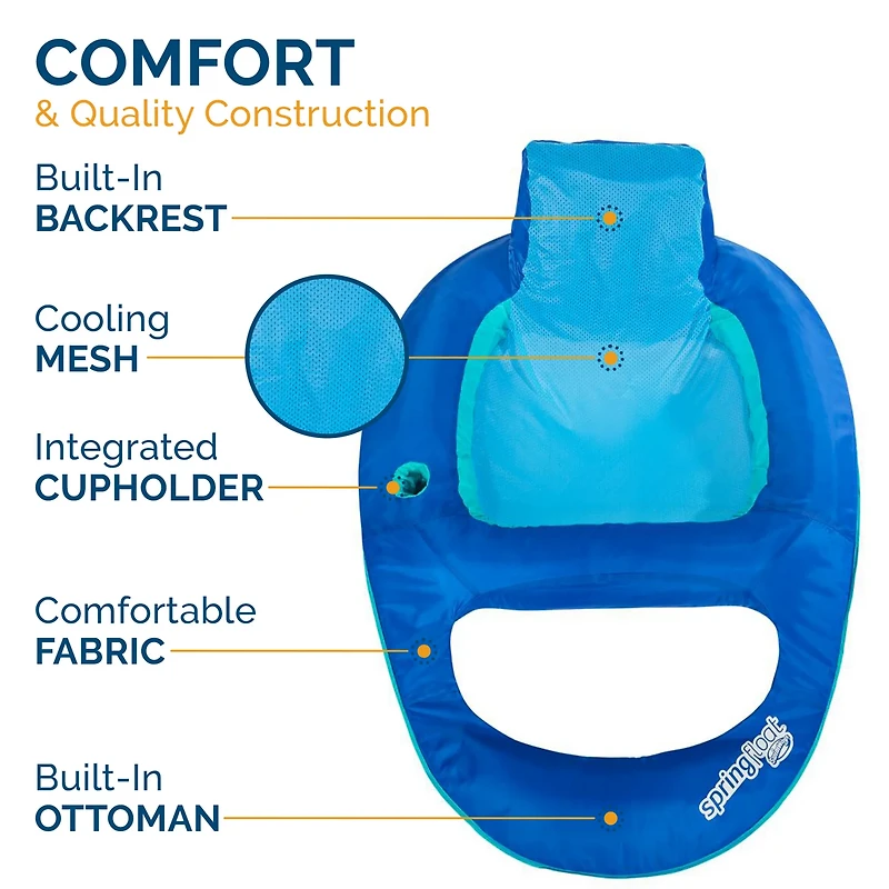 SwimWays Spring Float Recliner Pool Lounger