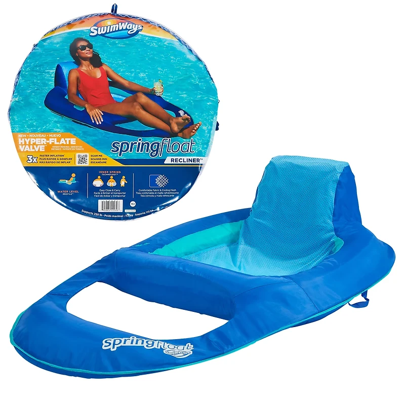 SwimWays Spring Float Recliner Pool Lounger
