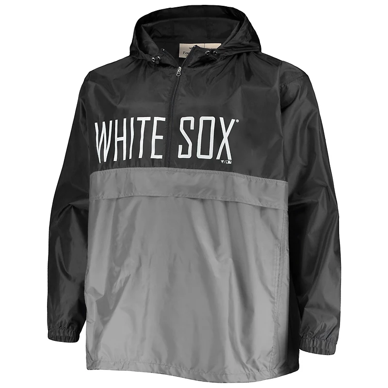 /Gray Chicago White Sox Big  Tall Split Body Anorak Half-Zip Jacket