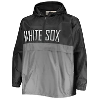 /Gray Chicago White Sox Big  Tall Split Body Anorak Half-Zip Jacket