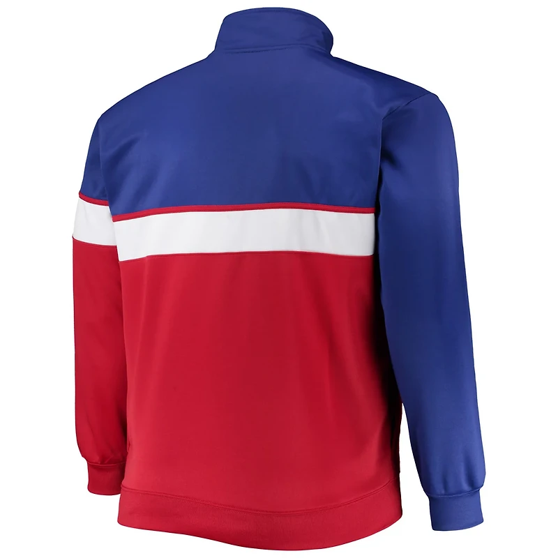 /Red Philadelphia 76ers Big Tall Pieced Body Full-Zip Track Jacket