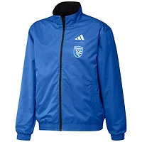 adidas /Blue San Jose Earthquakes 2023 On-Field Anthem Full-Zip Reversible Team Jacket