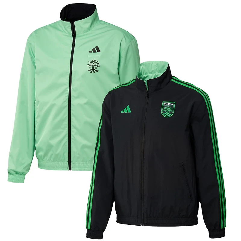 adidas /Green Austin FC 2023 On-Field Anthem Full-Zip Reversible Team Jacket