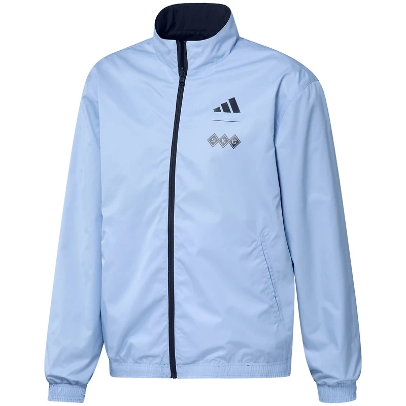adidas /Light Blue Sporting Kansas City 2023 On-Field Anthem Full-Zip Reversible Team Jacket
