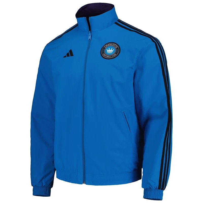 adidas /Purple Charlotte FC 2023 On-Field Anthem Full-Zip Reversible Team Jacket