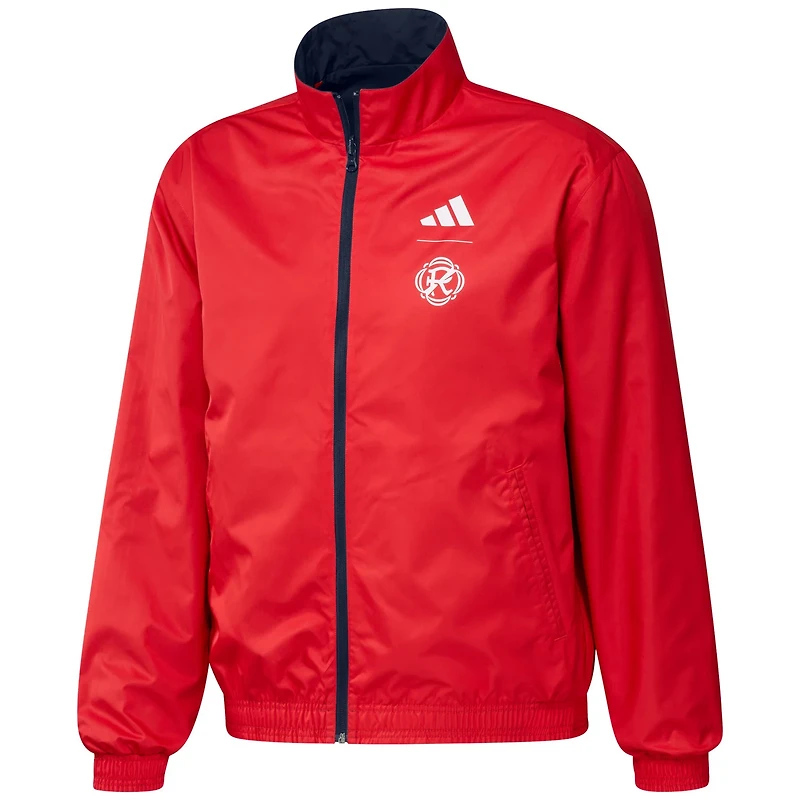 adidas /Red New England Revolution 2023 On-Field Anthem Full-Zip Reversible Team Jacket