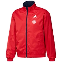 adidas /Red New England Revolution 2023 On-Field Anthem Full-Zip Reversible Team Jacket