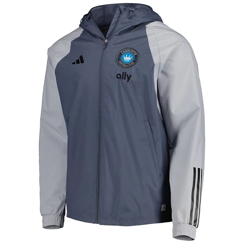 adidas Charlotte FC All-Weather Raglan Hoodie Full-Zip Jacket