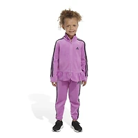 adidas Girls' 2-Piece Flounced Velour Jacket Set