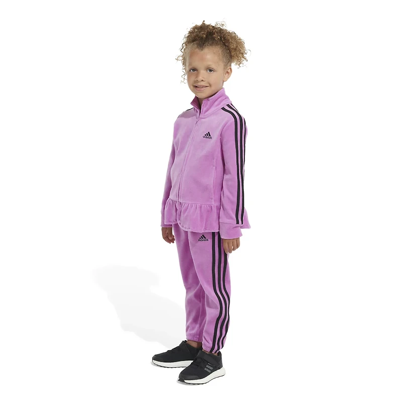 adidas Girls' 2-Piece Flounced Velour Jacket Set