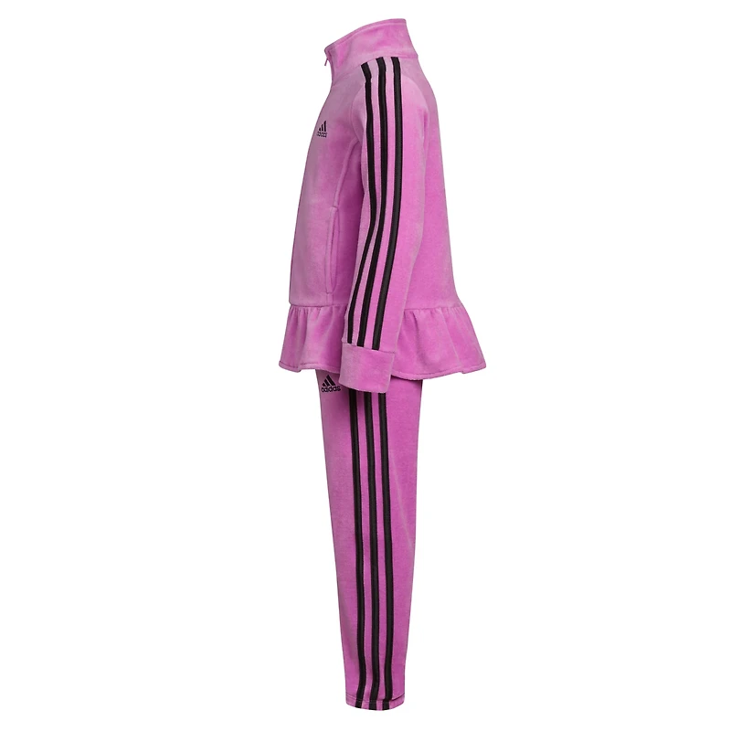 adidas Girls' 2-Piece Flounced Velour Jacket Set