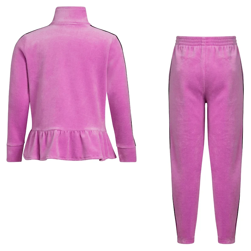 adidas Girls' 2-Piece Flounced Velour Jacket Set