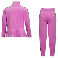 adidas Girls' 2-Piece Flounced Velour Jacket Set