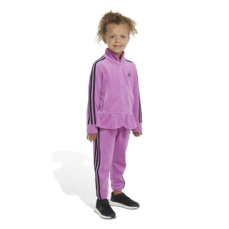 adidas Girls' 2-Piece Flounced Velour Jacket Set