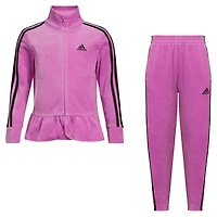adidas Girls' 2-Piece Flounced Velour Jacket Set