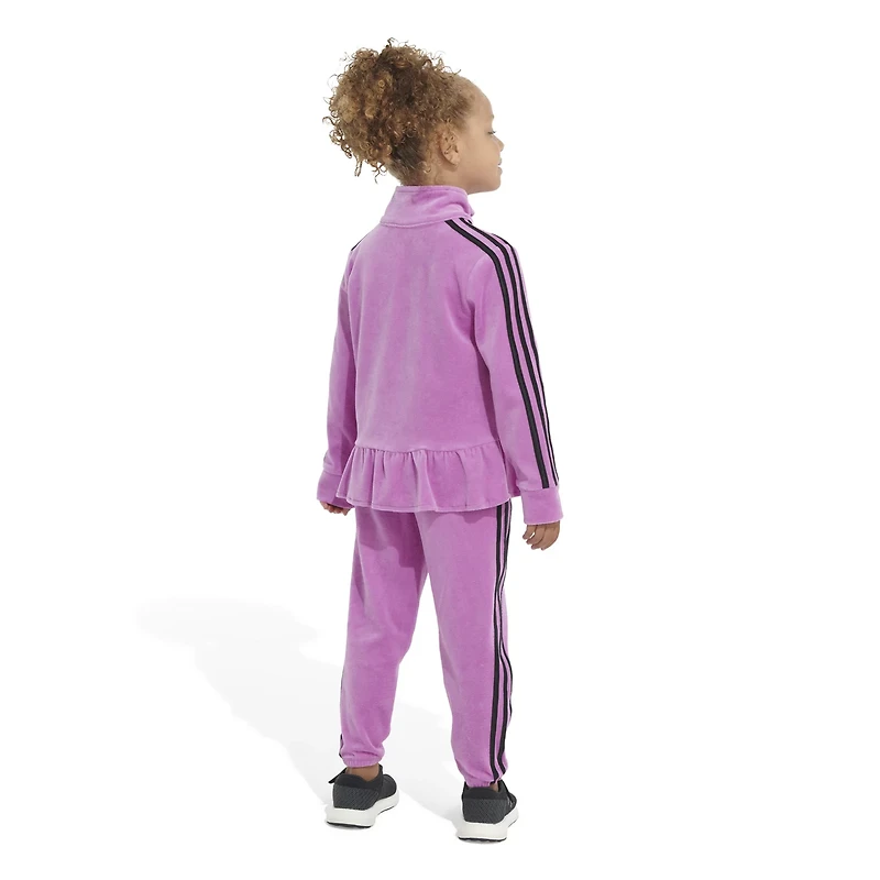 adidas Girls' 2-Piece Flounced Velour Jacket Set