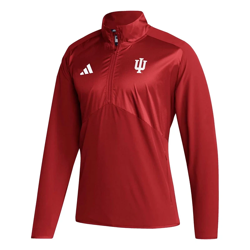 adidas Indiana Hoosiers Sideline AEROREADY Raglan Sleeve Quarter-Zip Jacket
