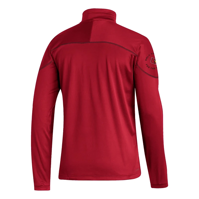 adidas Louisville Cardinals AEROREADY Knit Quarter-Snap Jacket