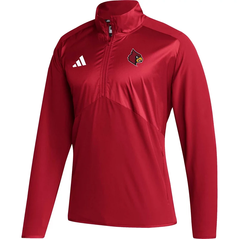 adidas Louisville Cardinals Sideline AEROREADY Raglan Sleeve Quarter-Zip Jacket