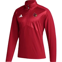 adidas Louisville Cardinals Sideline AEROREADY Raglan Sleeve Quarter-Zip Jacket