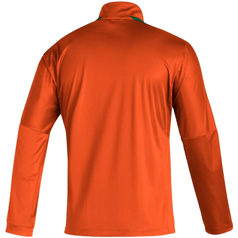 adidas Miami Hurricanes 2021 Sideline Primeblue Quarter-Zip Jacket