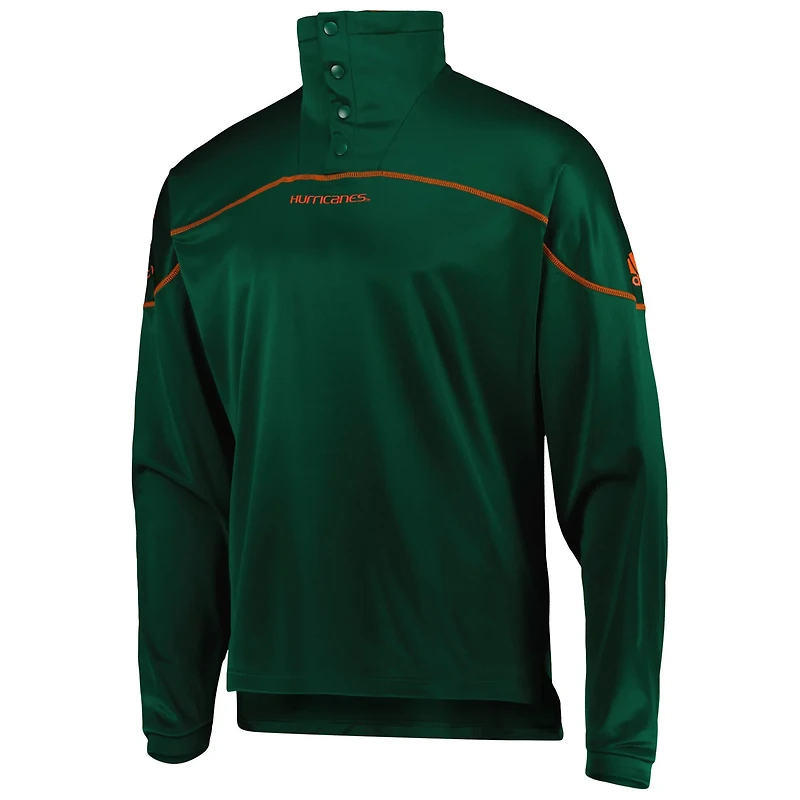 adidas Miami Hurricanes AEROREADY Knit Quarter-Snap Jacket
