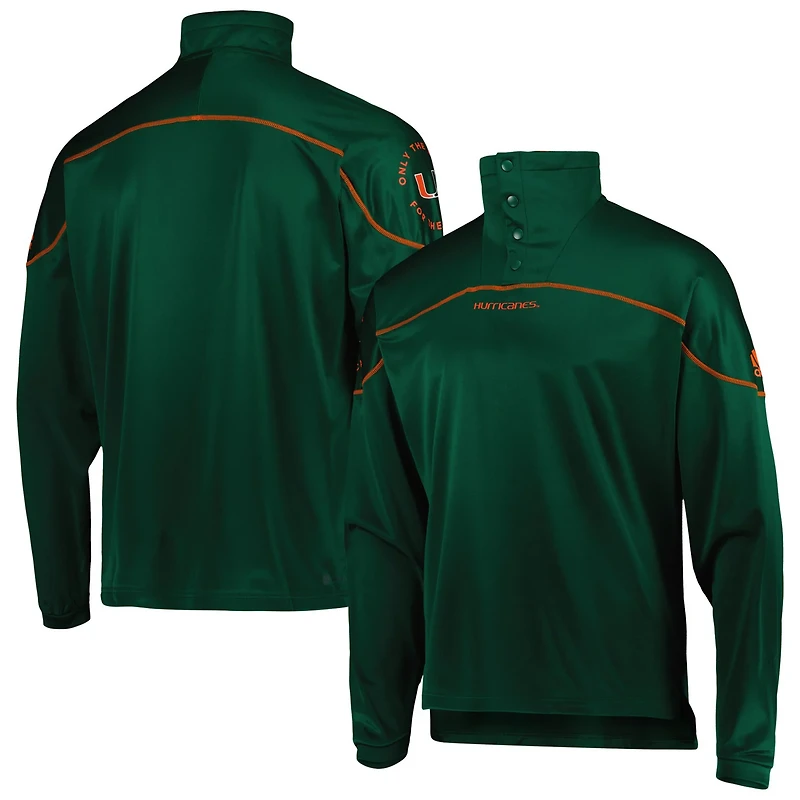 adidas Miami Hurricanes AEROREADY Knit Quarter-Snap Jacket
