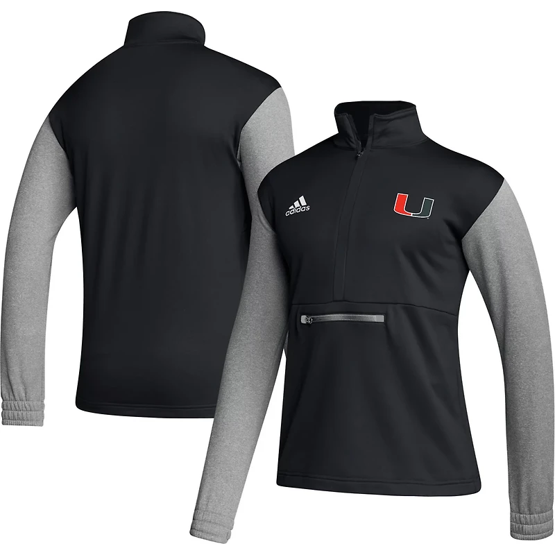 adidas Miami Hurricanes Sideline AEROREADY Half-Zip Top