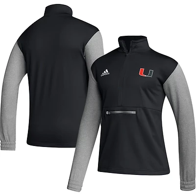 adidas Miami Hurricanes Sideline AEROREADY Half-Zip Top