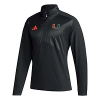 adidas Miami Hurricanes Sideline AEROREADY Raglan Sleeve Quarter-Zip Jacket