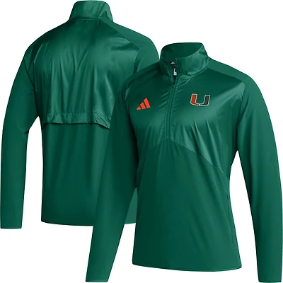adidas Miami Hurricanes Sideline AEROREADY Raglan Sleeve Quarter-Zip Jacket