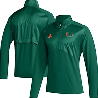 adidas Miami Hurricanes Sideline AEROREADY Raglan Sleeve Quarter-Zip Jacket