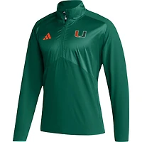 adidas Miami Hurricanes Sideline AEROREADY Raglan Sleeve Quarter-Zip Jacket