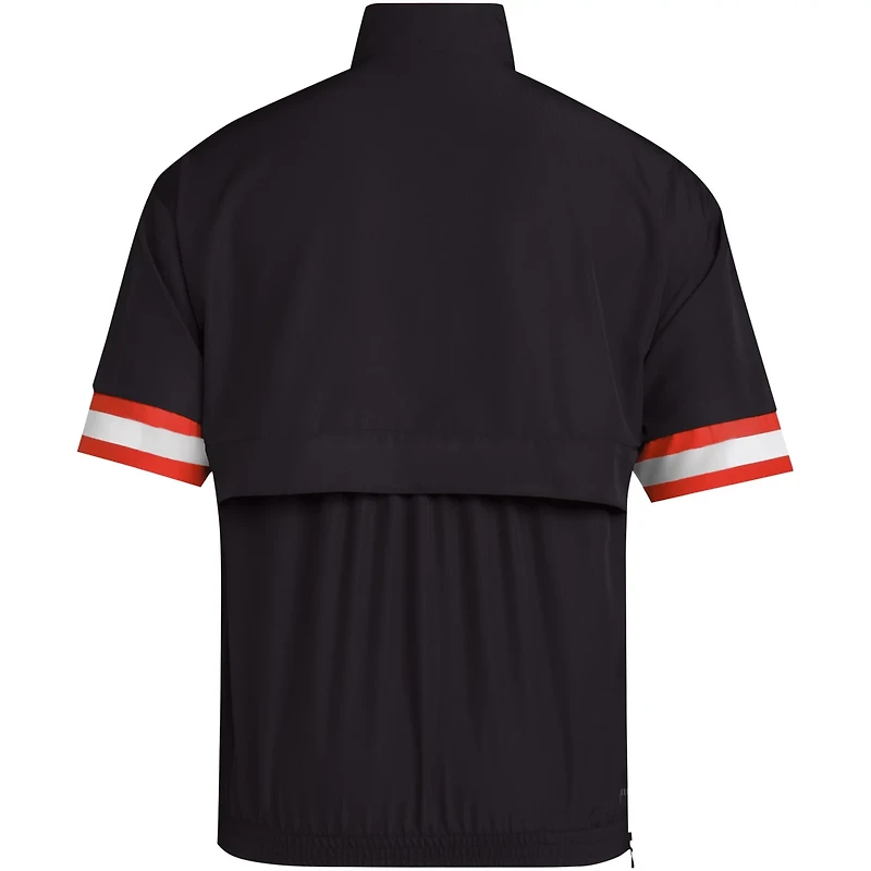 adidas Miami Hurricanes Strategy Short Sleeve Half-Zip Jacket